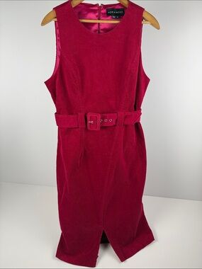 Adria Moss Fuchsia Belted Sheath Dress